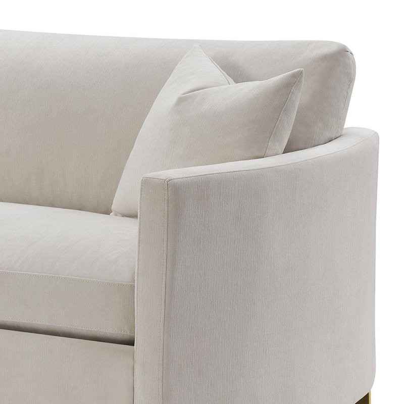Ensemble de canapé rembourré 3 pièces à accoudoirs arqués beige