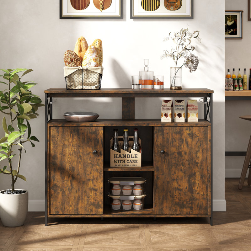 Buffet Heloise 39,37 "avec portes de grange coulissantes pour salon, salle à manger, cuisine, couloir