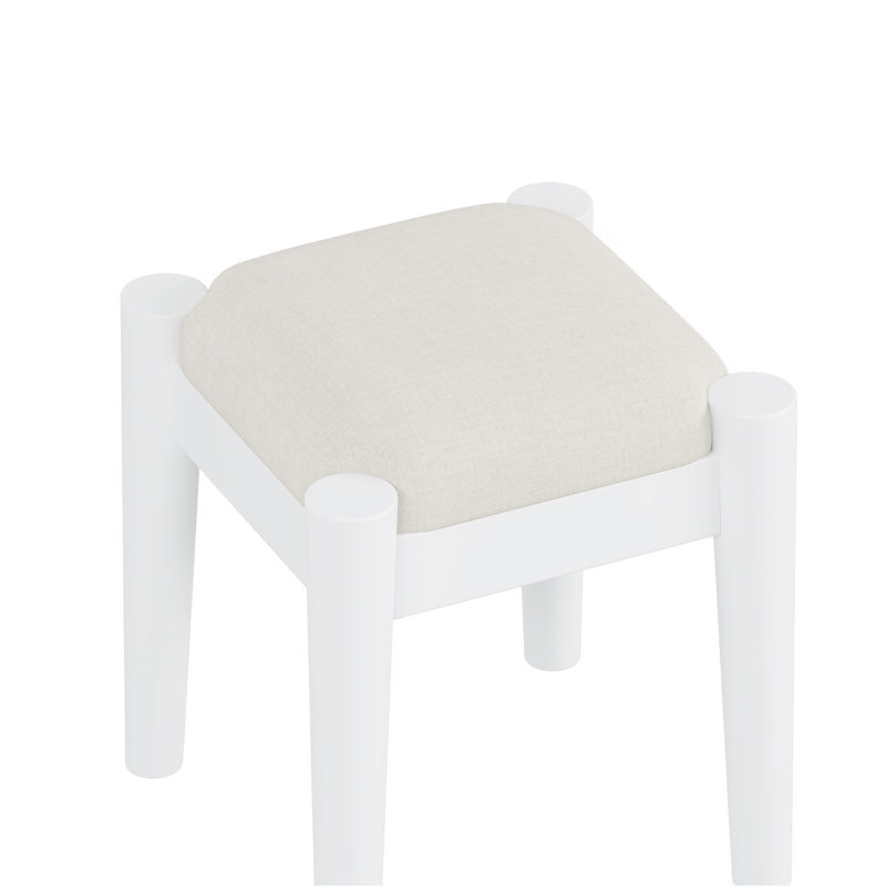 Charming Retro Bohemian Wooden Dressing Table With Multiple Functionalities, White