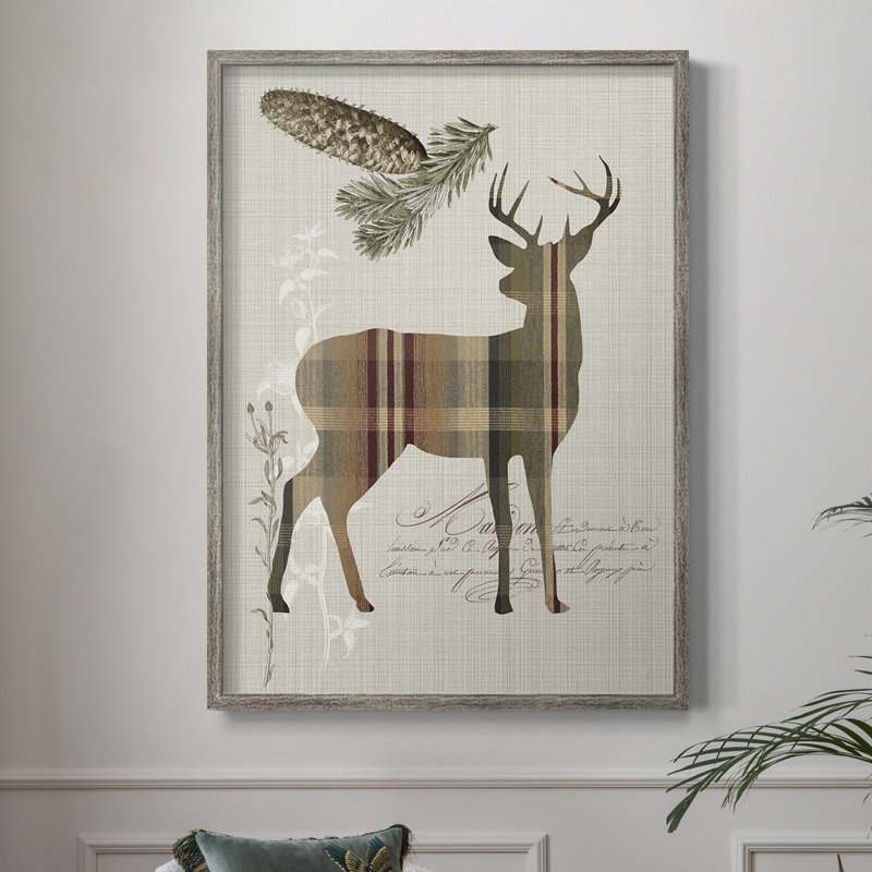 «Woodland Plaid I», reproduction encadrée - bois massif, H 21 po x l 17 po