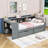 Two Drawers Wood Platform Bed with Storage Shelves and Charging Station-106813621-106813619
