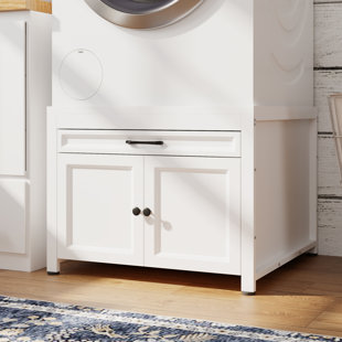 Universal Laundry Pedestal With Iron Frame, Drawer & Adjustable Feet – Fits Washer Or Dryer Up To 330 Lbs