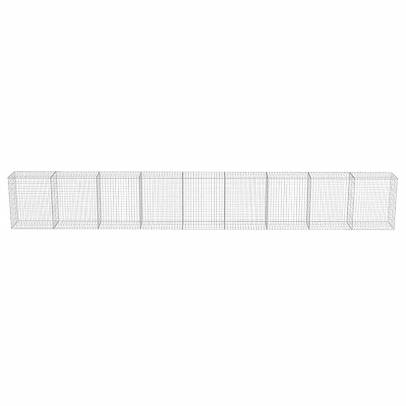 Panier en Gabion avec couvercles en acier galvanisé vidaXL Gabion, capacité de charge élevée, 354,3 po x 19,7 po x 39,7 po
