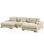 Grand canapé modulaire double rembourré en velours côtelé avec 3 sièges et coussins réglables en bois de couleur beige Canapé surdimensionné confortable Assemblage facile Aucun outil supplémentaire requis et sans effort