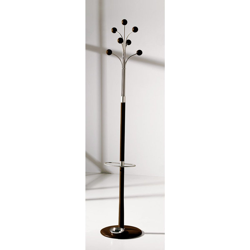 Kirkinriola Freestanding 6 - Hook Coat Rack, Wenge