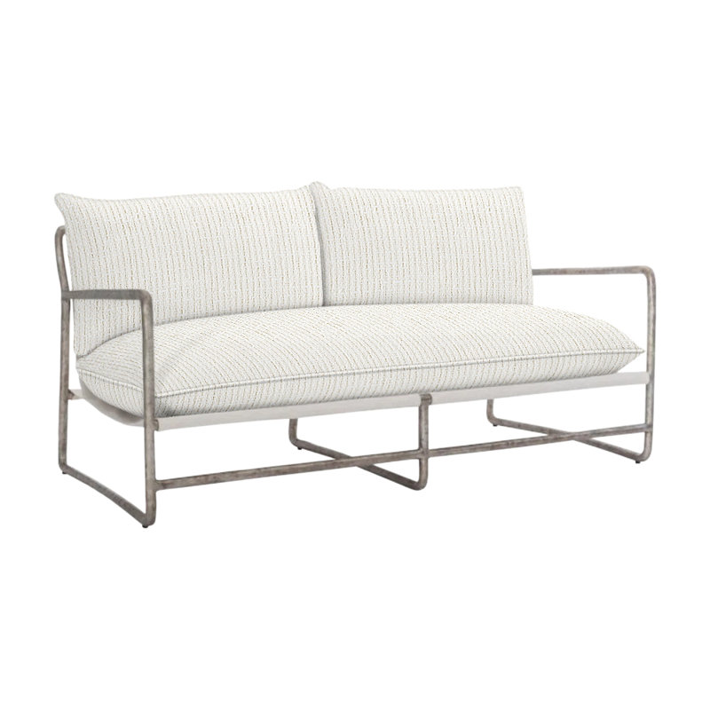Sorrento Outdoor Metal Loveseat, Cream Outdoor Poly 6070-002