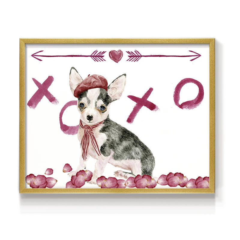 Collection Puppy Valentine, impression encadrée A - Restickable, H 8 po x l 10 po