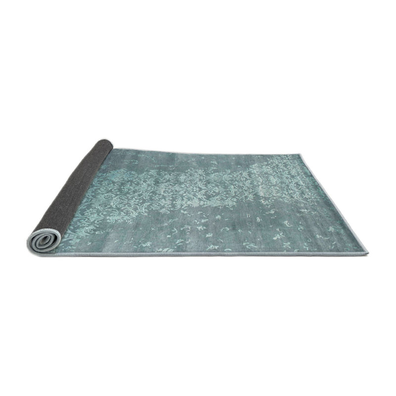Tapis décoratif gris contemporain, Rond 7 pi