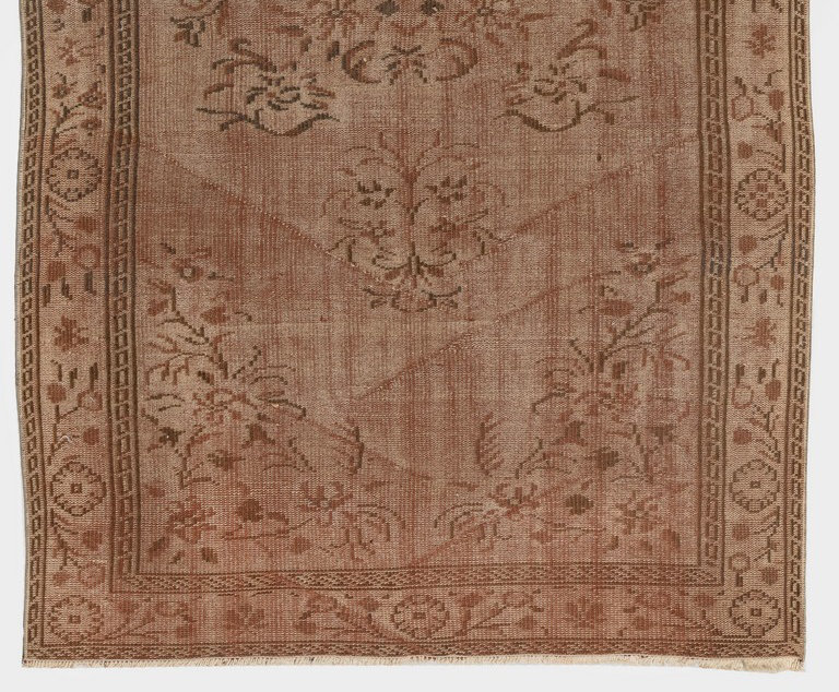Tapis turc rétro noué à la main à motif médaillon