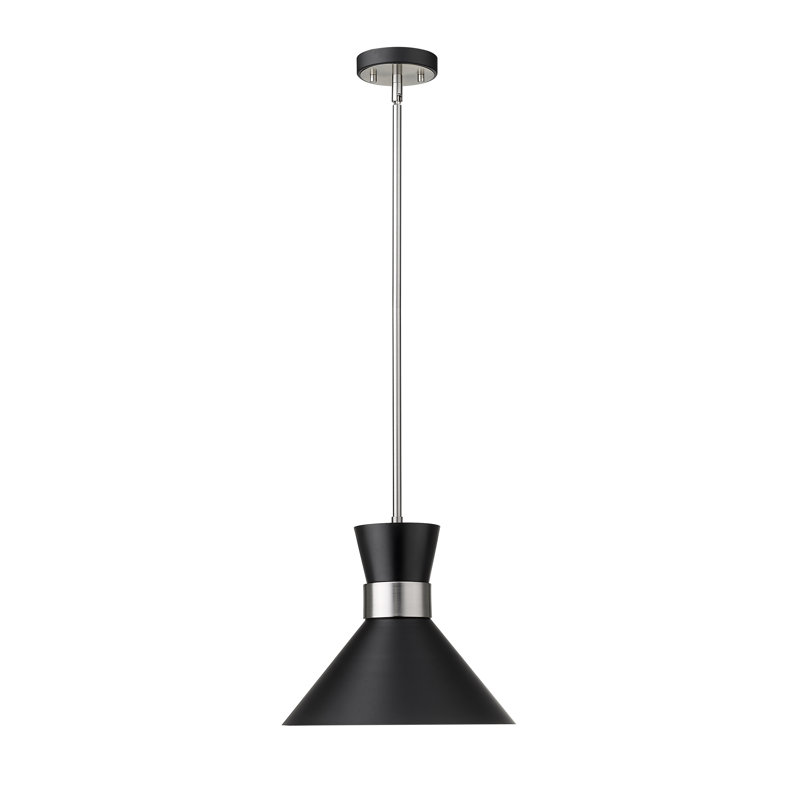 Luminaire suspendu à 1 lumière Bartruff, Nickel brossé
