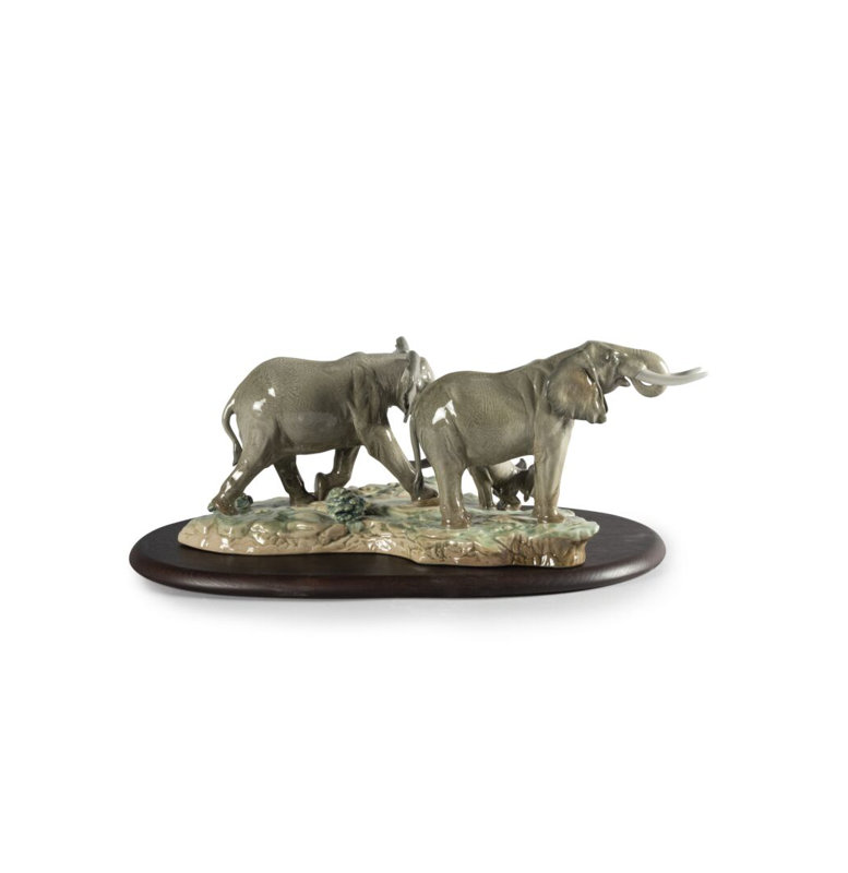 A Stop Along the Way Elephants Figurine
