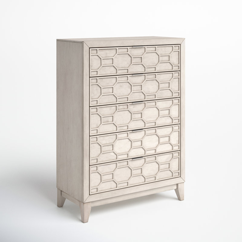 Zeller 38'' W 5 - Drawer Dresser, Antique White