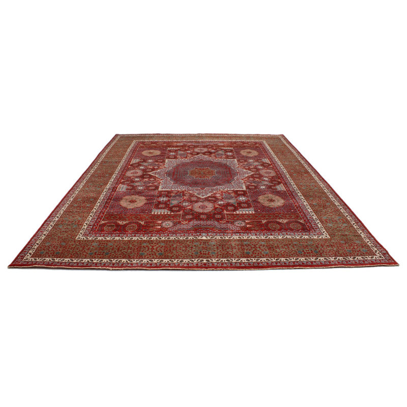 9x12 Red and Blue Turkish Tribal Rug