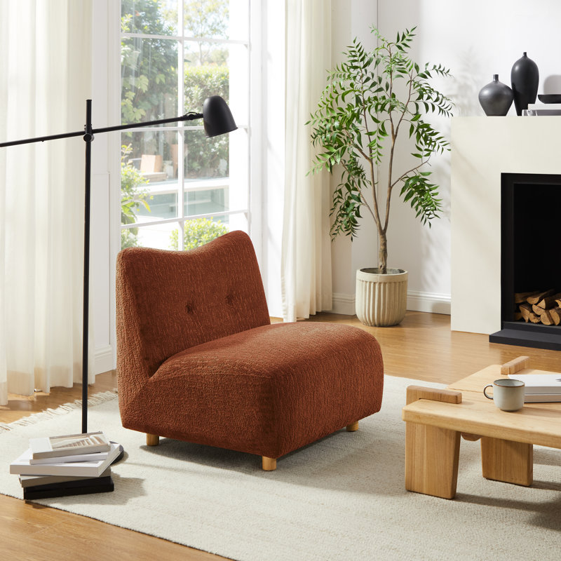 Fauteuil de chambre en velours jacquard, Brun