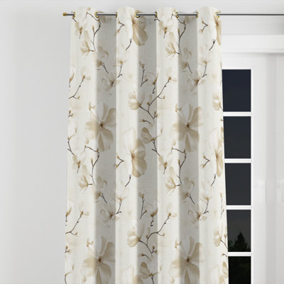 Rideaux de fenêtre French Country - Rideau à œillets à motif floral Baeugris - 1 panneau