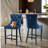 Velvet Nailhead Wing Back Counter Height Barstools(Set of 2)-1468747839-1468747833
