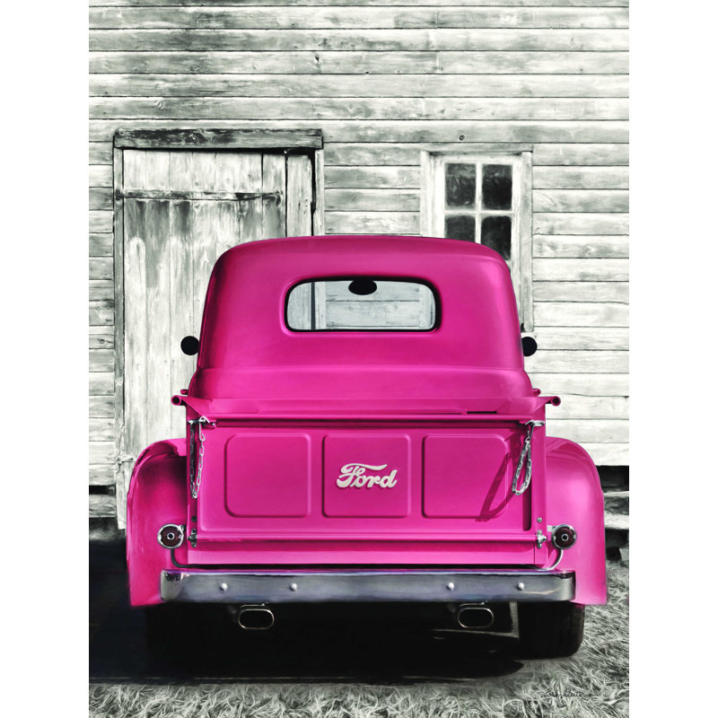 Ford rouge à la grange, H 16 po x l 12 po