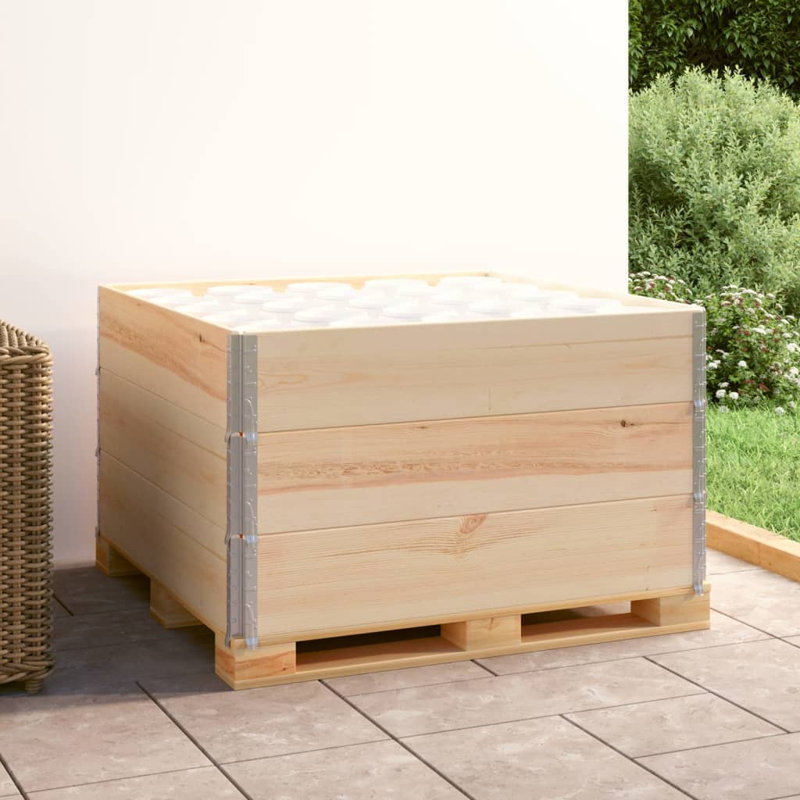 Lit de jardin surélevé en bois de pin massif empilable 39,4 x 39,4 po WALPLUS, 22.4" H x 39.4" W x 39.4" D