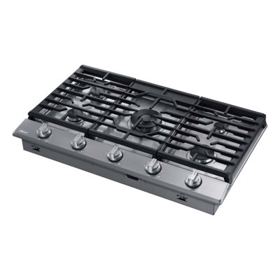 36" Gas Cooktop 5 Burners, Transitional, Silver, NG/LP