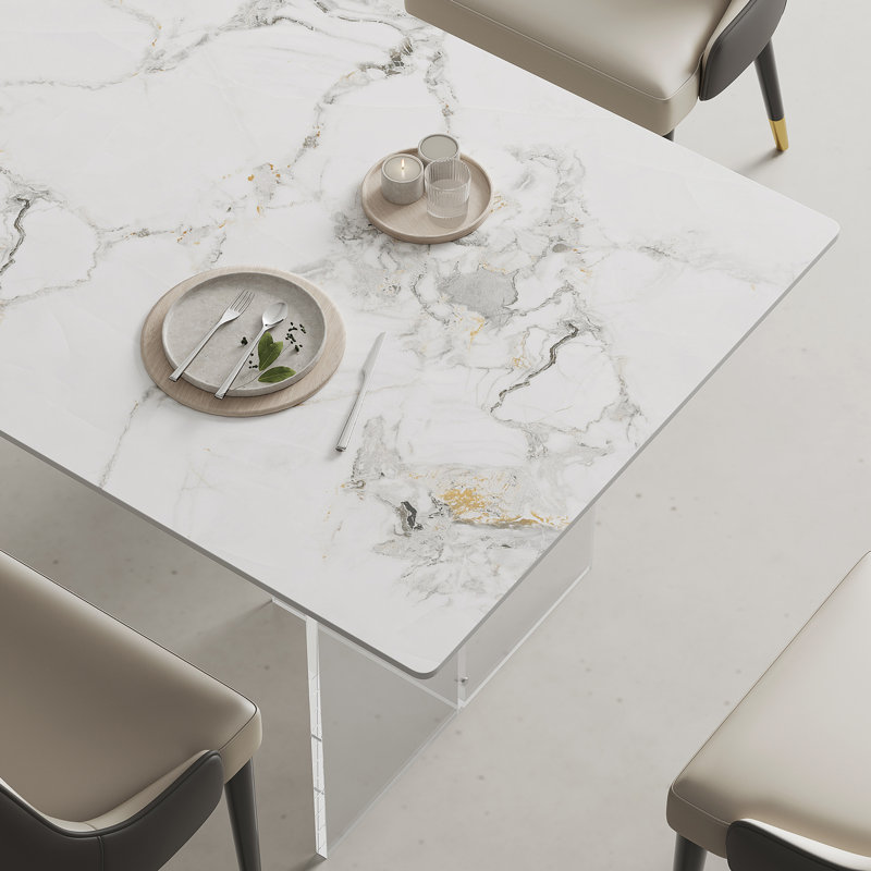 Table de salle à manger 70,86 po Braisley, Émeraude, blanc