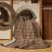 Machine Washable Checkered Brown Area Rug