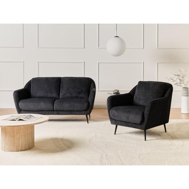 Wandi 2 Piece Sofa Set, Black