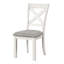 Table de salle à manger moderne et rustique 7 pièces avec table à tréteaux rectangulaire en chêne blanc et 6 chaises d'appoint en bois à dossier croisé de style transitionnel