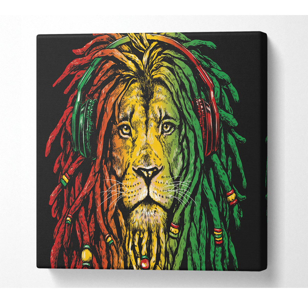 Rasta Lion - Kunstdrucke auf Leinwand - Wrapped Canvas