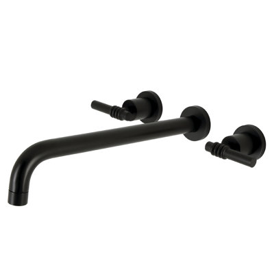 Kingston Brass Milano Two-Handle 3-Hole Wall Mount Roman Tub Faucet