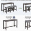 Ensemble de table de bar 4 pièces, table de bar et 3 tabourets rembourrés-387647211