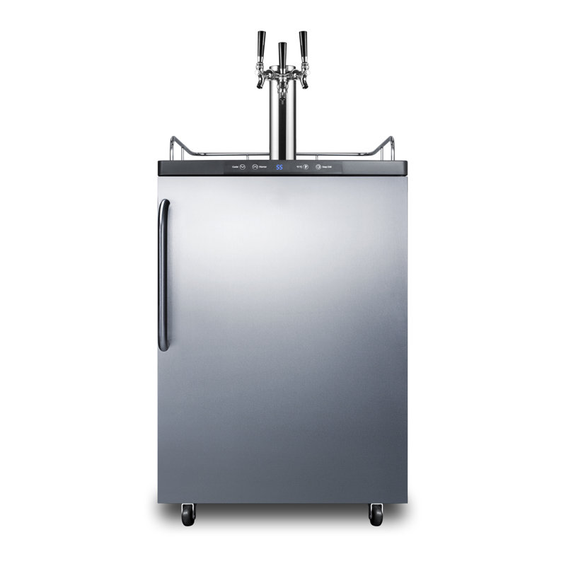 Summit Appliance 5.6 cu. ft. Triple Tap Half Barrel (Full Size) and Sixth Barrel Freestanding Kegerator with Door Lock and Adjustable Temperature for Commercial Use