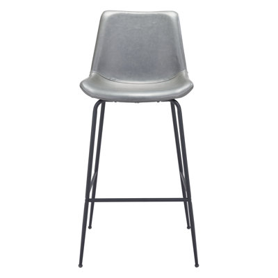 Upholstered Counter Stool with Metal Frame