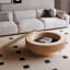 Table basse ronde avec rangement rabattable et base robuste-1705469926