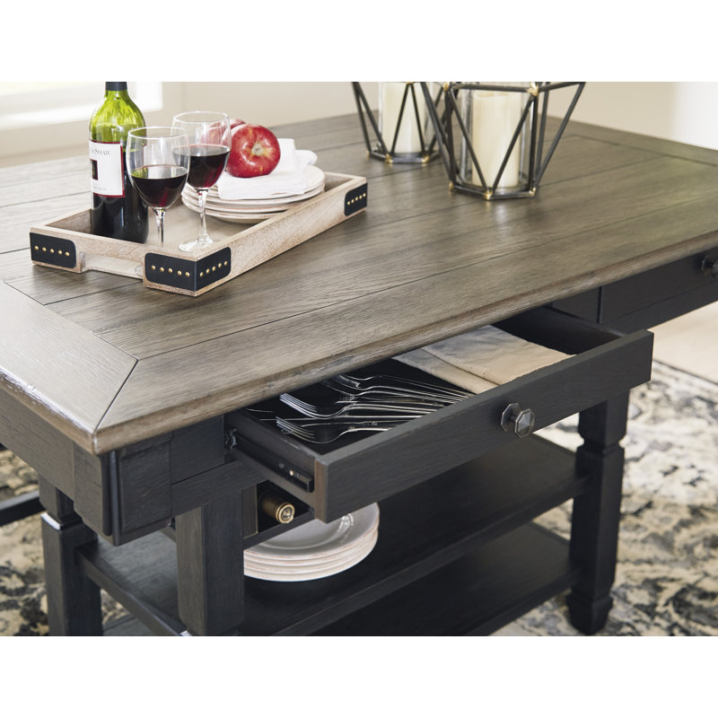 Tyler Creek Counter Height Dining Table, Black, Gray