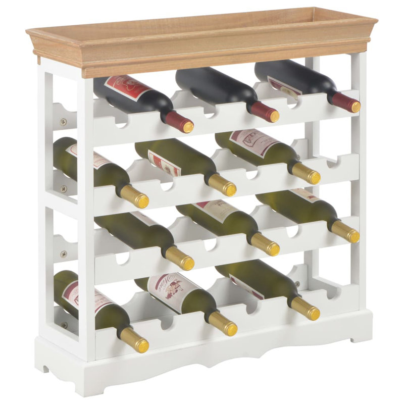 Rivka Floor Wine Bottle Rack, White/Beige