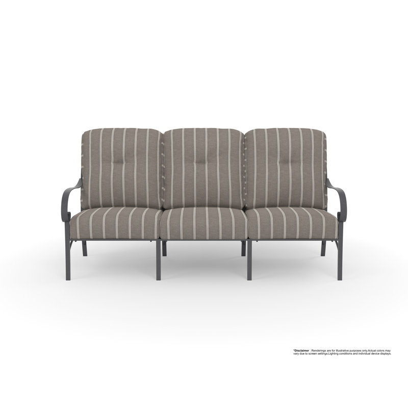 Pasadera Outdoor 3 - Seat Patio Sofa, Sensory Granite, Graphite