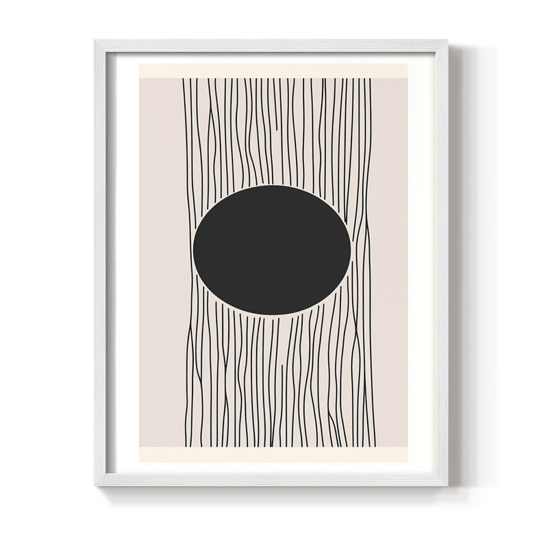 Abstrait, abstrait encadré, prêt à accrocher, H 10 po x l 8 po, Blanc