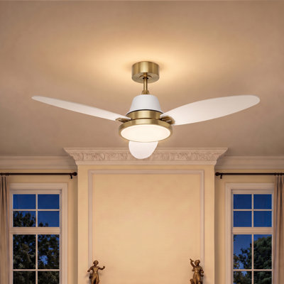 52" Ceiling Fan with Light & Nightlight, Patented Quick Install, High Airflow 6-Speed Quiet DC Motor Timer 3CCT Dimmable
