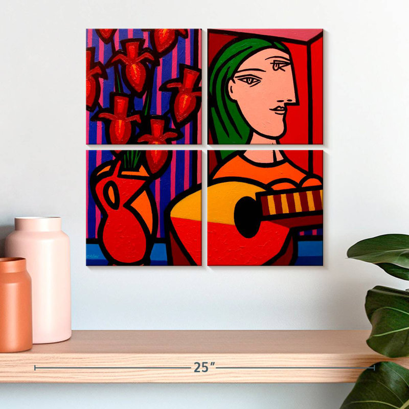 Hommage à Picasso II, H 18 po x l 18 po
