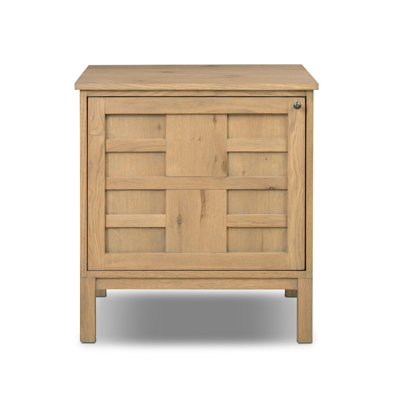 Alessio Left Nightstand-Aged Natural Oak, Natural Oak, Left