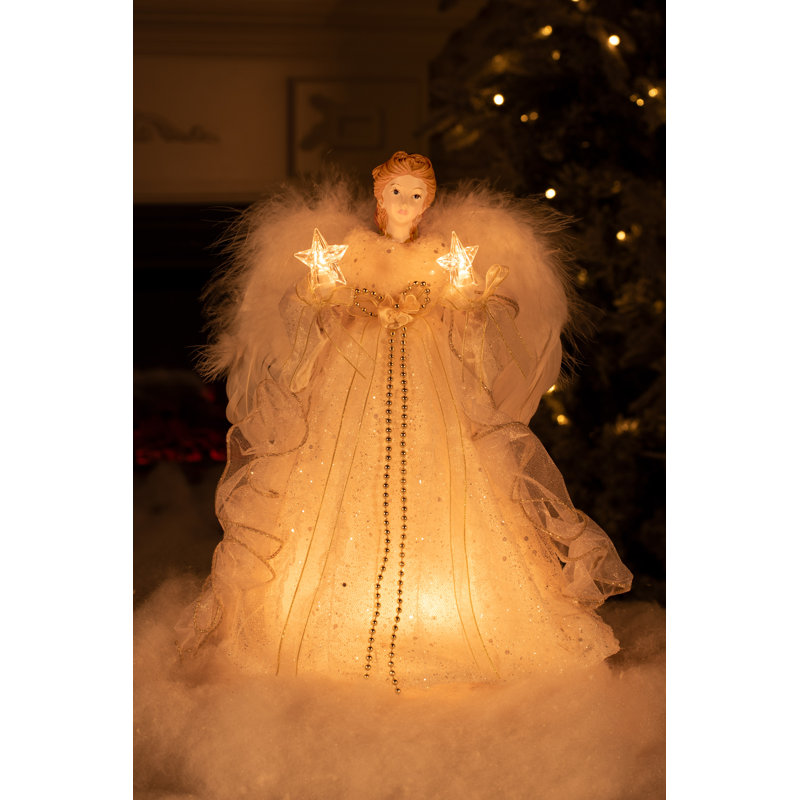 12'' Handmade Fabric Lighted Tree Topper