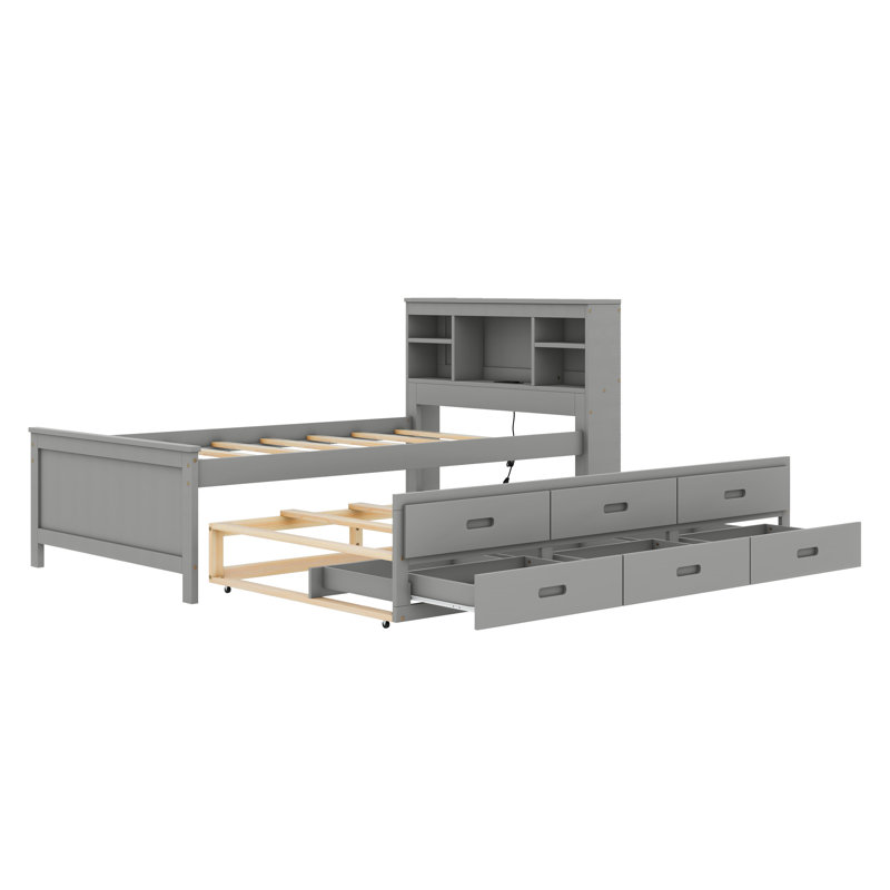 Aleona Bookcase Bed, Gray