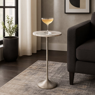 Table d'appoint décorative en marbre avec base en métal Jackest