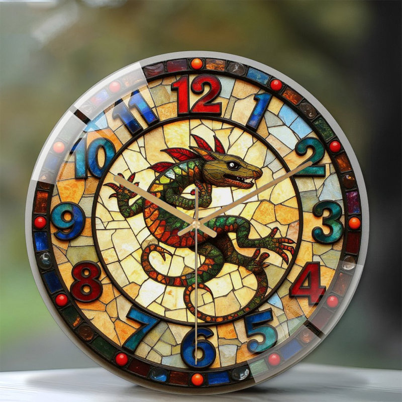 Horloge murale dragon, art décoratif 12 po