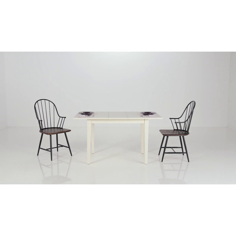 Milo Modern Windsor Metal Armchair with Espresso Wood Seat