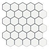 12" X 12" PVC Peel & Stick Thicker Hexagon Tile