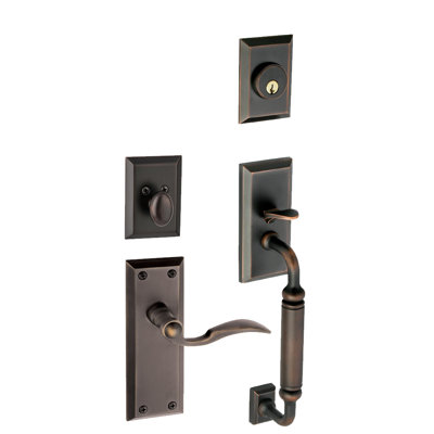 Fifth Avenue Handleset with Single Cylinder Deadbolt and S Grip with Bellagio Lever