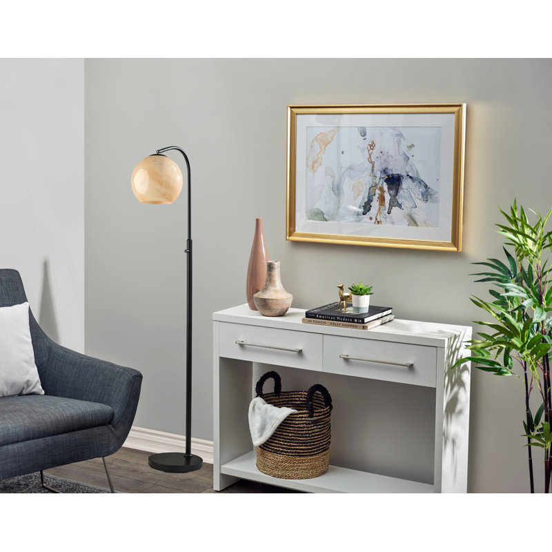 Dounia 57.5'' Black Arched Floor Lamp