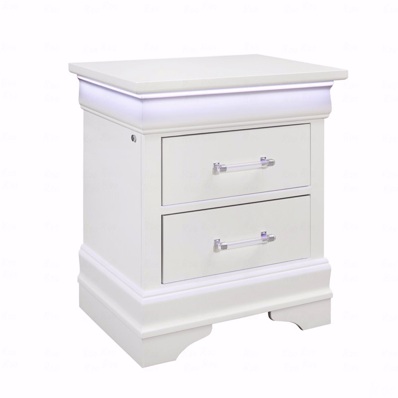 Table de chevet avec DEL, Blanc