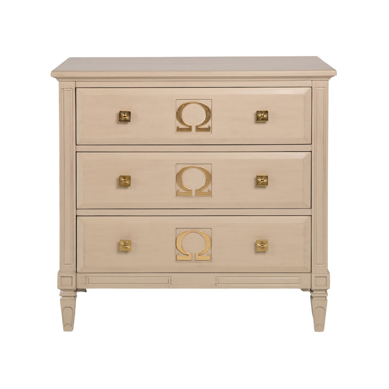 Omega Solid Wood 3 - Drawer Accent Chest, Antique Gray